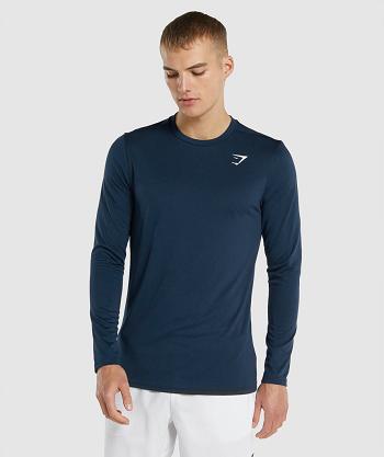 Long Sleeve Męskie Gymshark Arrival Granatowe | PL 3644KOR